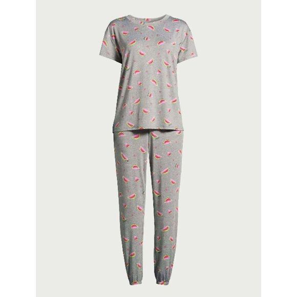 Women's Short Sleeve T-Shirt & Jogger Pants Lounge Sleep 2-Piece Set Size M - Picture 1 of 7